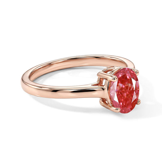 LUXURIANT zertifizierter und geprüfter VS-EF SGL zertifizierter Labor rosa Diamant Ring, 925 Silber 750 Roségold Vermeil - 1,06 ct.