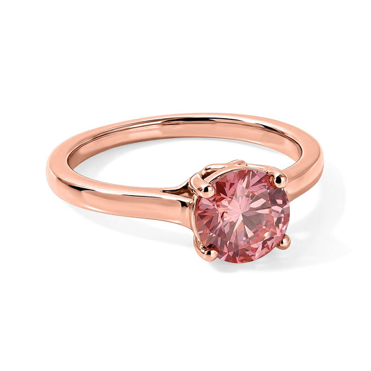 LUXURIANT DIAMOND - Lab Grown Rosa Diamant VS-EF SGL zertifiziert Ring 925 Silber 750 Roségold vermeil (Größe 16.50) ca. 1,05 ct