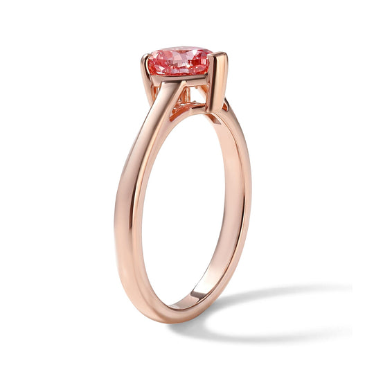 LUXURIANT zertifizierter und geprüfter VS-EF SGL zertifizierter Labor rosa Diamant Ring, 925 Silber 750 Roségold Vermeil - 1,03 ct.