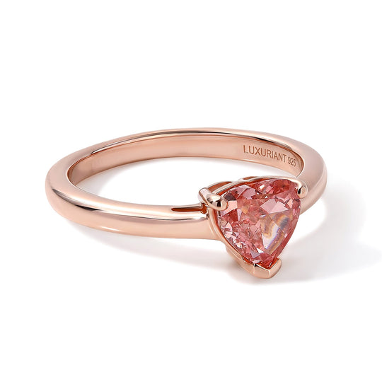 LUXURIANT zertifizierter und geprüfter VS-EF SGL zertifizierter Labor rosa Diamant Ring, 925 Silber 750 Roségold Vermeil - 1,03 ct.