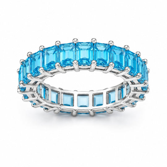 Blauer Zirkonia Ring Nickelfreies Messing (Größe 18.00)