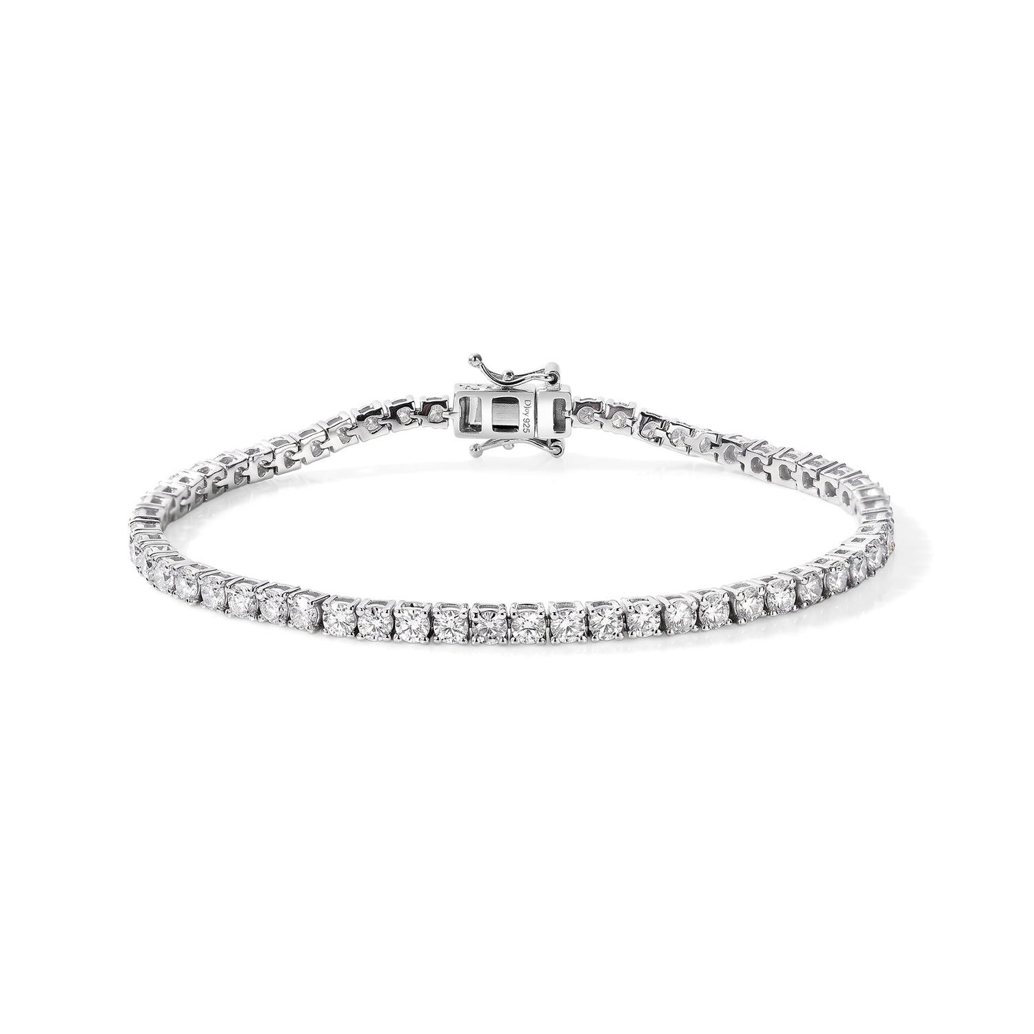 D'Joy Moissanit Armband ca. 19 cm 925 Silber Rhodiniert ca. 5,24 ct.