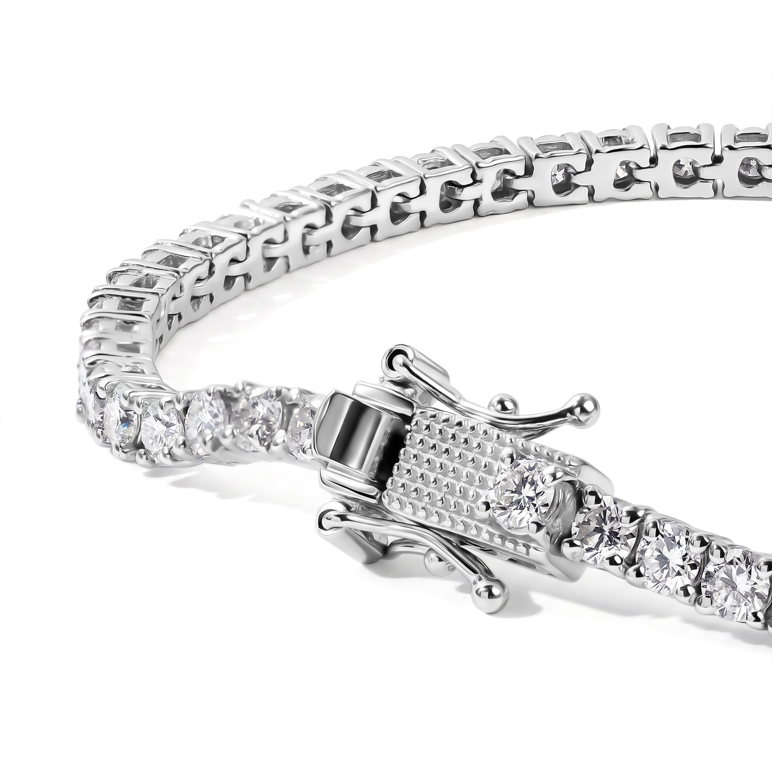 D'Joy Moissanit Armband ca. 19 cm 925 Silber Rhodiniert ca. 5,24 ct.