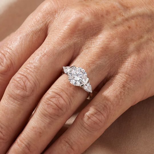 D'Joy Moissanit Ring 925 Silber Rhodiniert (Größe 18.00) (10-15 Werktage Lieferzeit) ca. 5.34 ct