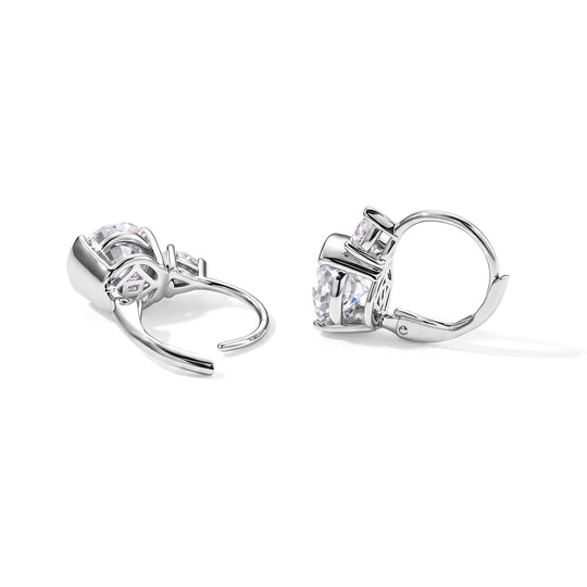 D'Joy Moissanit Ohrringe, 925 Silber 750 Gelbgold Vermeil - 4,06 ct.