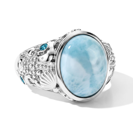 EVER TRUE AAA Larimar, Neon Apatit Ring Reine Bronze (Größe 19.00) ca. 6,09 ct