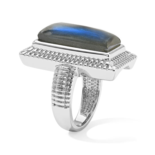 EVER TRUE Labradorit Ring 316L Edelstahl ca. 9,19 ct