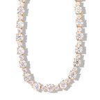 D'Joy Moissanit Halskette ca. 50 cm 925 Silber 750 Gelbgold vermeil ca. 30.72 ct