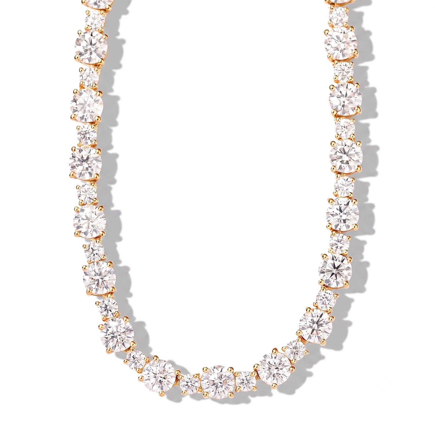 D'Joy Moissanit Halskette ca. 50 cm 925 Silber 750 Gelbgold vermeil ca. 30.72 ct