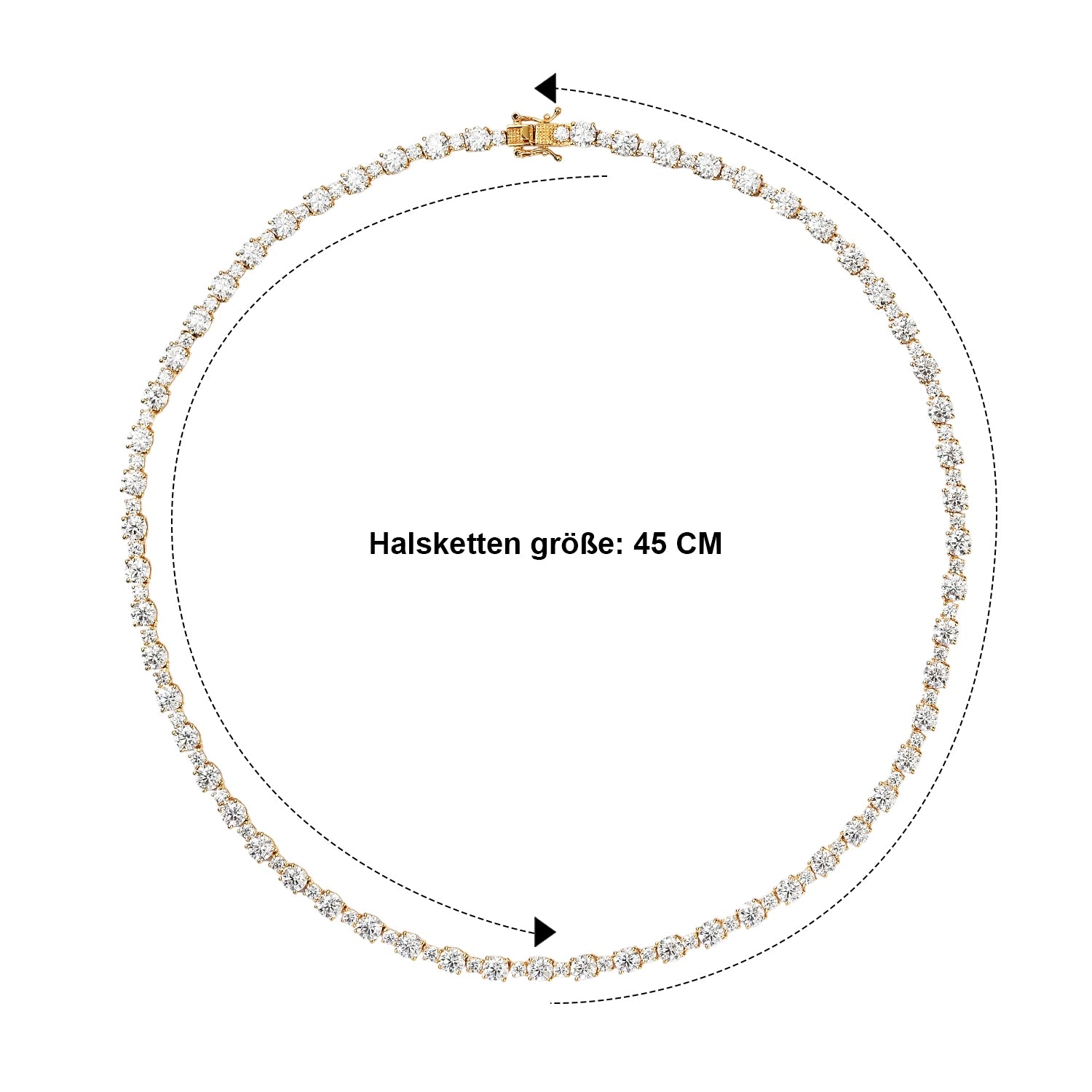 D'Joy Moissanit Halskette ca. 50 cm 925 Silber 750 Gelbgold vermeil ca. 30.72 ct