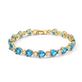 Paraiba Farbe Blauer Zirkonia, Weißer Zirkonia Armband ca. 20 cm Nickelfreies Messing