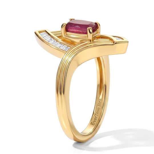 EVER TRUE AAA Afrikanischer Rubin (Fissure gefüllt), Moissanit Ring Reine Bronze (Größe 19.00) ca. 1,00 ct