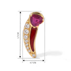EVER TRUE AAA Afrikanischer Rubin (Fissure gefüllt), Weißer Zirkon Ohrringe Reine Bronze ca. 0,98 ct.