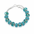 Murano-Stil Kristall Armband ca. 19 cm Nickelfreies Messing