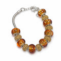 Murano-Stil Kristall Armband ca. 19 cm Nickelfreies Messing