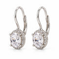 Zirkonia Ohrringe Nickelfreies Messing, Silberfarben 40.00 ct