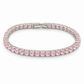 Rosa Saphir Farbener Zirkonia Armband ca. 19 cm Nickelfreies Messing 42.00 ct