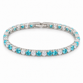 Blauer Zirkonia Armband ca. 19 cm Nickelfreies Messing 42.00 ct
