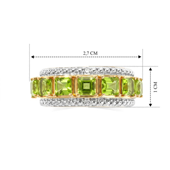 EVER TRUE Peridot, Lab Grown Diamant Ring Reine Bronze (Größe 17.00) ca. 2,87 ct