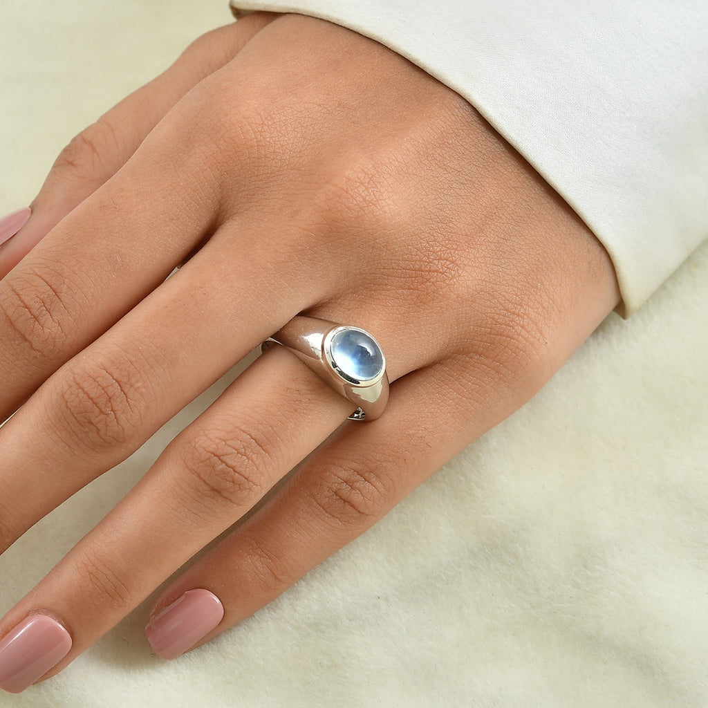 D'Joy Milchiger Aquamarin Ring 925 Silber Rhodiniert (Größe 19.00) ca. 1,75 ct
