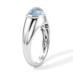 D'Joy Milchiger Aquamarin Ring 925 Silber Rhodiniert (Größe 19.00) ca. 1,75 ct