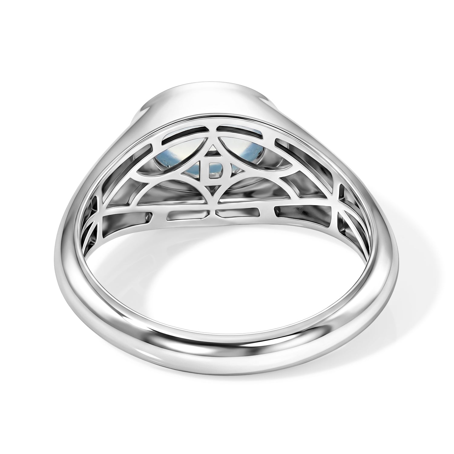 D'Joy Milchiger Aquamarin Ring 925 Silber Rhodiniert (Größe 19.00) ca. 1,75 ct