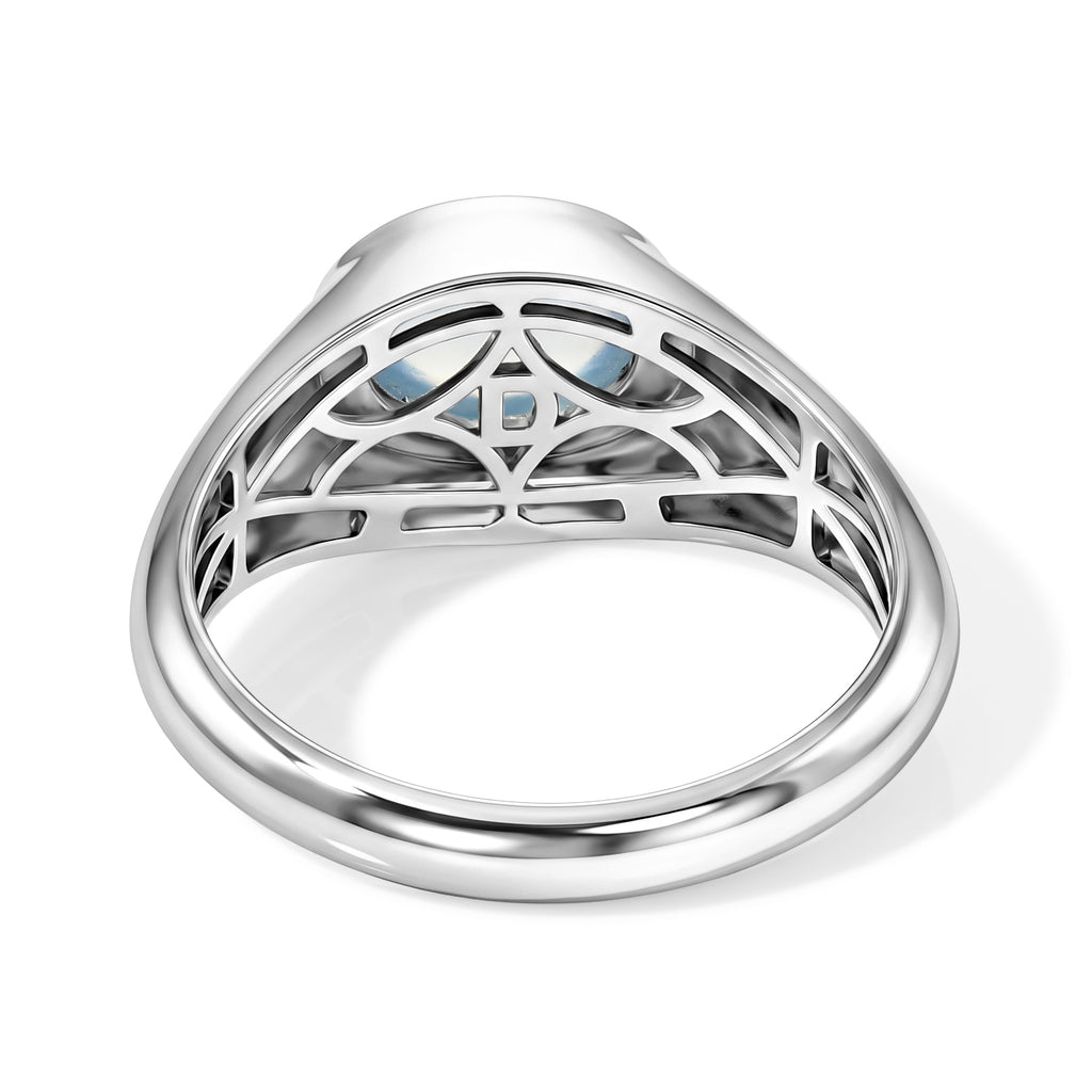 D'Joy Milchiger Aquamarin Ring 925 Silber Rhodiniert (Größe 19.00) ca. 1,75 ct