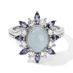EVER TRUE Milchiger Aquamarin, Iolit Ring Reine Bronze (Größe 17.00) ca. 3,60 ct