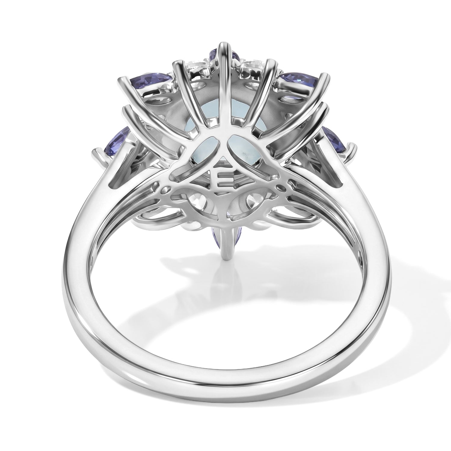 EVER TRUE Milchiger Aquamarin, Iolit Ring Reine Bronze (Größe 17.00) ca. 3,60 ct