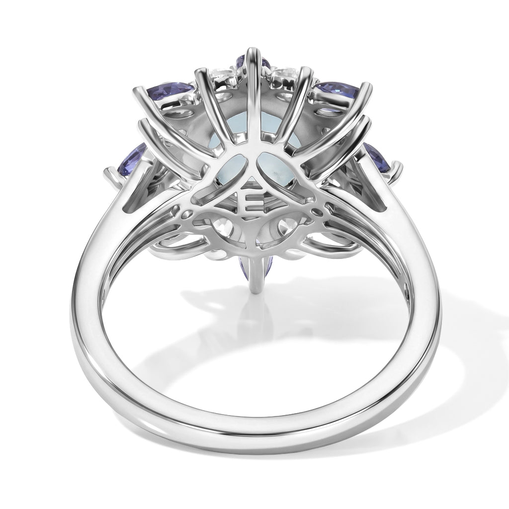 EVER TRUE Milchiger Aquamarin, Iolit Ring Reine Bronze (Größe 17.00) ca. 3,60 ct