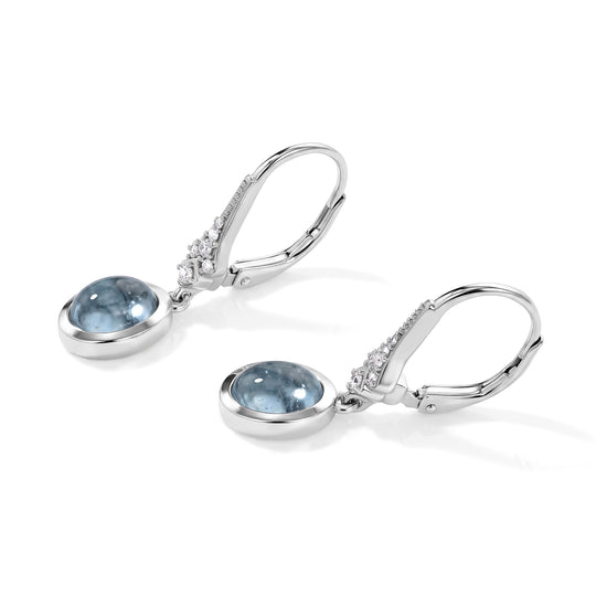 EVER TRUE Milky Aquamarin, Weißer Zirkon Ohrringe Reine Bronze ca. 2.94 ct