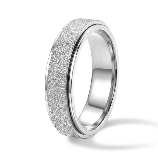 Sandmattierter Ring aus 316L Edelstahl Ion Blau BeschichtungRing (Größe 19.00) ca. 5,40g