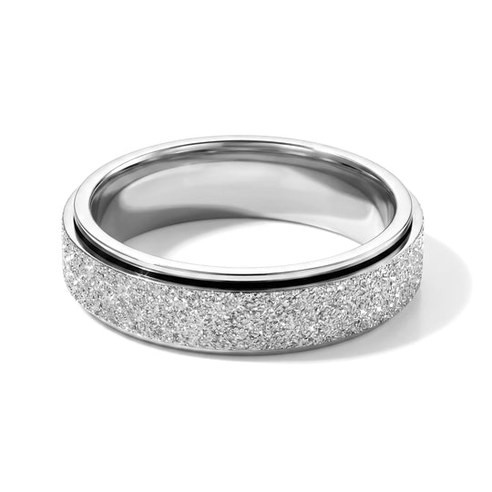 Sandmattierter Ring aus 316L Edelstahl Ion Blau BeschichtungRing (Größe 19.00) ca. 5,40g