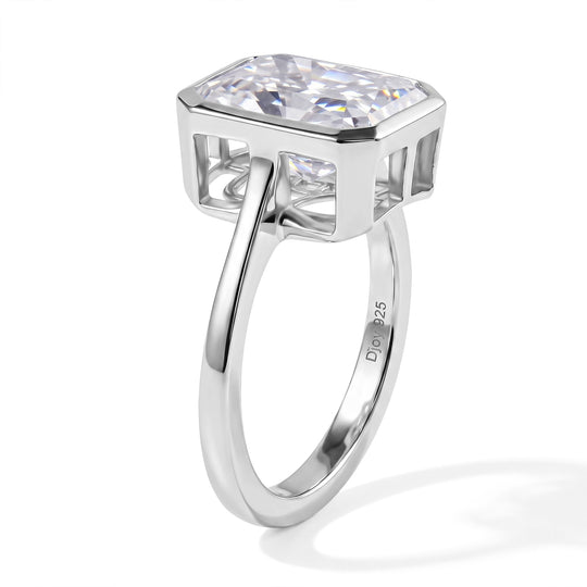 D'Joy Moissanit Ring 925 Silber Rhodiniert (Größe 20.00) ca. 5,10 ct
