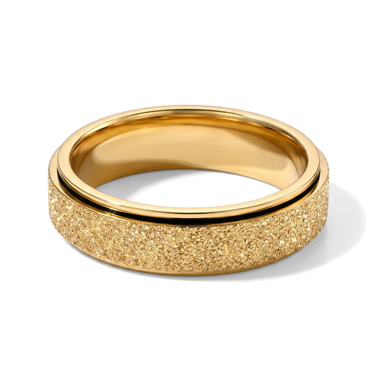 Sandmattierter Ring aus 316L Edelstahl Ion Blau BeschichtungRing (Größe 19.00) ca. 5,40g