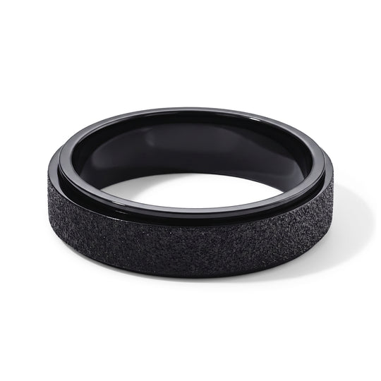 Sandmattierter Ring aus 316L Edelstahl Ion Blau BeschichtungRing (Größe 19.00) ca. 5,40g