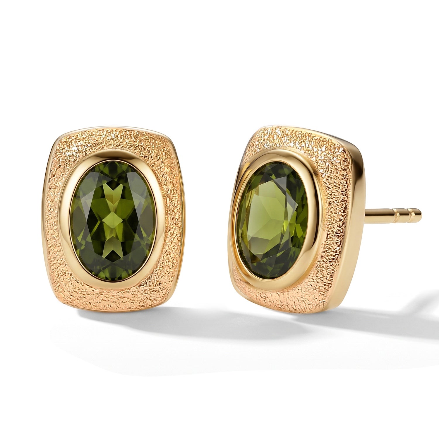 D'Joy Peridot Arizona Ohrringe, 925 Silber in Goldton - 1,03 ct.