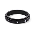 Weißer Zirkonia Spinning-Ring 316L Edelstahl Ion Schwarz Beschichtung (Größe 16.00)