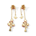 JARDIN KOLLEKTION D'Joy Roter Granat Ohrringe 925 Silber Vergoldet 1.36 ct