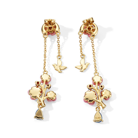 JARDIN KOLLEKTION D'Joy Roter Granat Ohrringe 925 Silber Vergoldet 1.36 ct