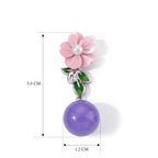 JARDIN KOLLEKTION D'Joy Gefärbte lila Jade, Weiße Süßwasser Perle (3-4mm) Ohrringe 925 Silber Rhodiniert 20.00 ct