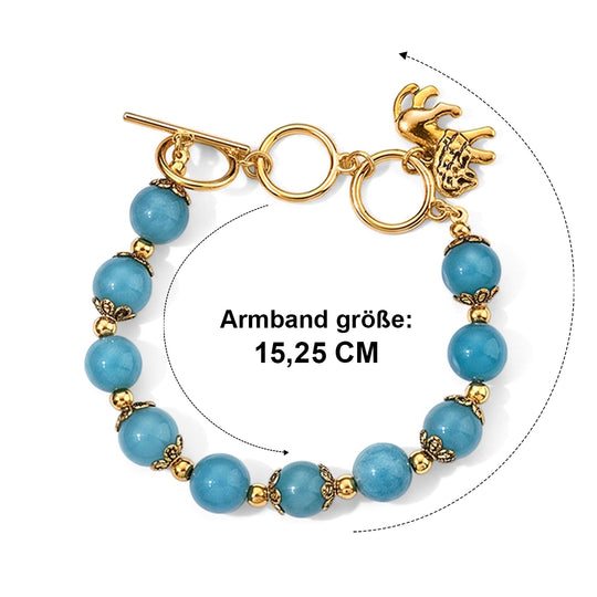 Mehrfarbiger Achat Armband ca. 15.25 cm Reine Legierung Goldton ca. 75.00 ct