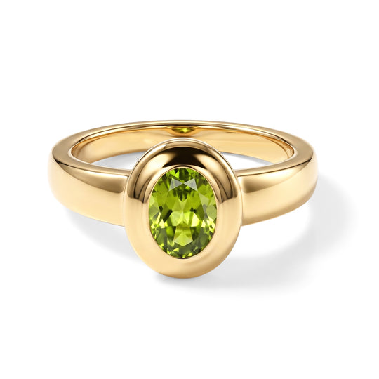 D'Joy Arizona Peridot Ring 925 Silber 750 Gelbgold vermeil (Größe 18.00) ca. 0.89 ct