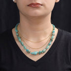 EVER TRUE Türkis Halskette ca. 50 cm Nickelfreies Messing Platiniert ca. 240.00 ct