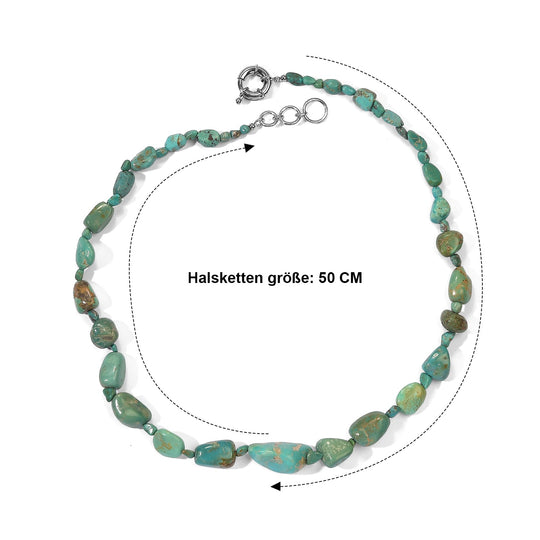 EVER TRUE Türkis Halskette ca. 50 cm Nickelfreies Messing Platiniert ca. 240.00 ct