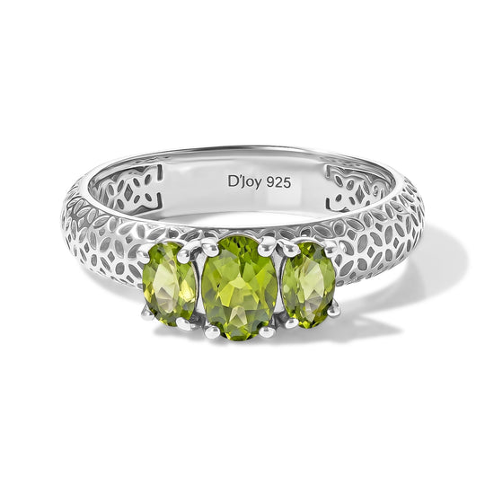 D'Joy Peridot Arizona Ring 925 Silber Rhodiniert (Größe 17.00) ca. 0,97 ct