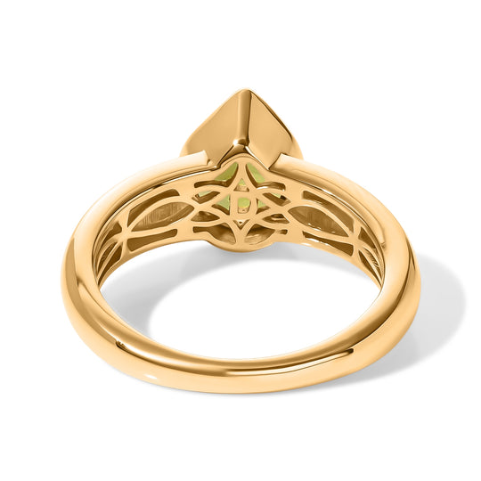 D'Joy AA Peridot Arizona Ring 925 Silber 750 Gelbgold vermeil (Größe 18.00) ca. 1,76 ct