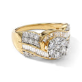 LUXURIANT SGL zertifizierter SI-GH Labor Diamant Ring, 925 Silber 750 Gelbgold Vermeil - 2 ct.