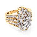 LUXURIANT DIAMOND - Lab Grown Diamant SI-GH Ring 925 Silber 750 Gelbgold vermeil (Größe 20.00) ca. 2,97 ct