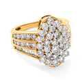 LUXURIANT DIAMOND - Lab Grown Diamant SI-GH Ring 925 Silber 750 Gelbgold vermeil (Größe 21.00) ca. 2,97 ct